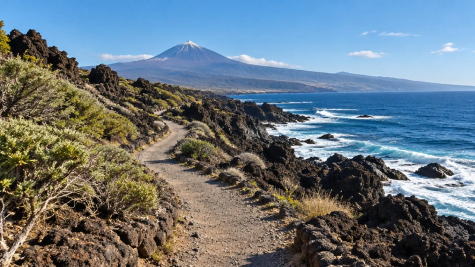 Wandelpad langs de kust van Tenerife