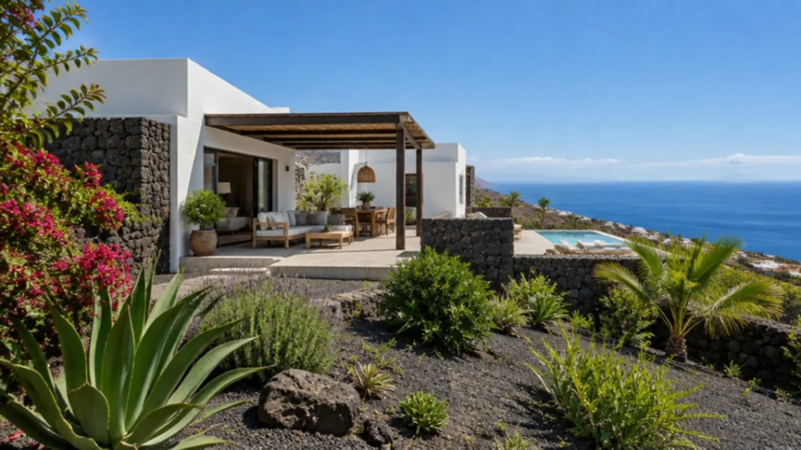Privévilla in Adeje met uitzicht over de oceaan